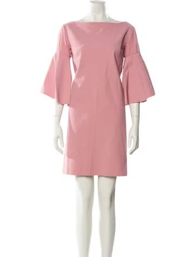 Pre-owned Chiara Boni Bateau Neckline Mini Dress In Pink