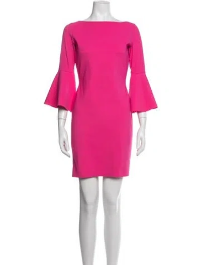 Pre-owned Chiara Boni Bateau Neckline Mini Dress In Pink