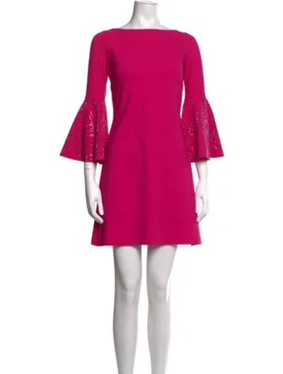 Pre-owned Chiara Boni Bateau Neckline Mini Dress In Pink