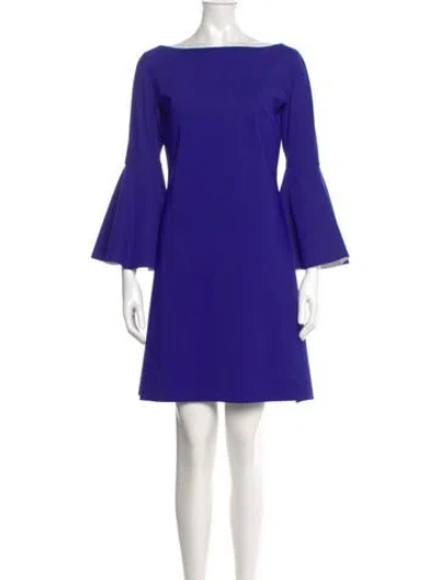 Pre-owned Chiara Boni Bateau Neckline Mini Dress In Purple