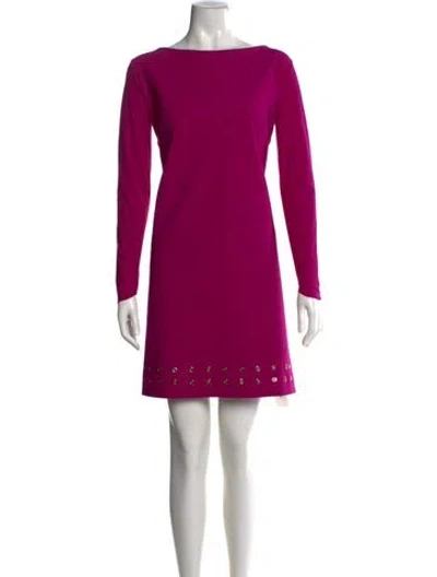 Pre-owned Chiara Boni Bateau Neckline Mini Dress In Purple