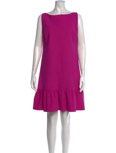 Pre-owned Chiara Boni Bateau Neckline Mini Dress In Purple