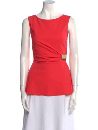 Pre-owned Chiara Boni Bateau Neckline Sleeveless Top In Pink