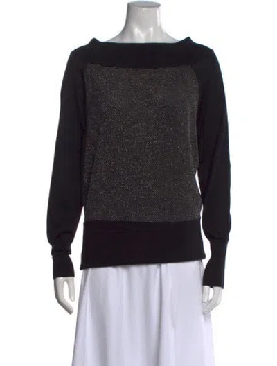 Pre-owned Chiara Boni Bateau Neckline Sweater In Black