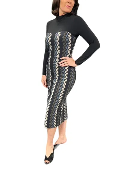 Chiara Boni Calanta Print Dress In Argyle/nero In Multi