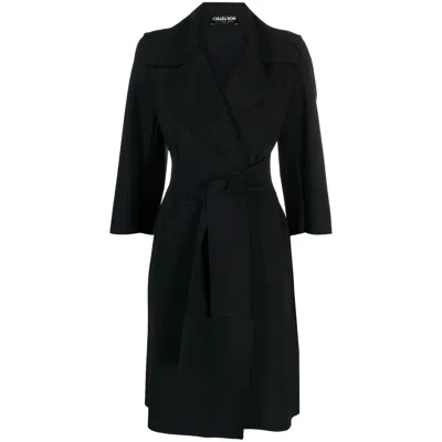Chiara Boni Saveria Belted Duster Coat In Black