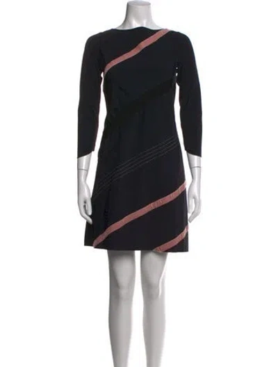 Pre-owned Chiara Boni Colorblock Pattern Mini Dress In Black