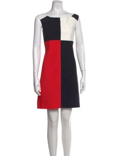 Pre-owned Chiara Boni Colorblock Pattern Mini Dress In Red