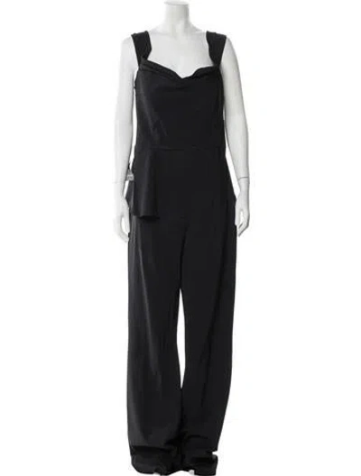 Pre-owned Chiara Boni Cowl Neck Jumpsuit In Blue