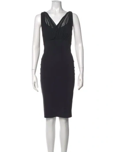 Pre-owned Chiara Boni Cowl Neck Knee-length Dress In Black