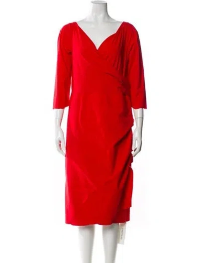 Pre-owned Chiara Boni Cowl Neck Knee-length Dress In Red