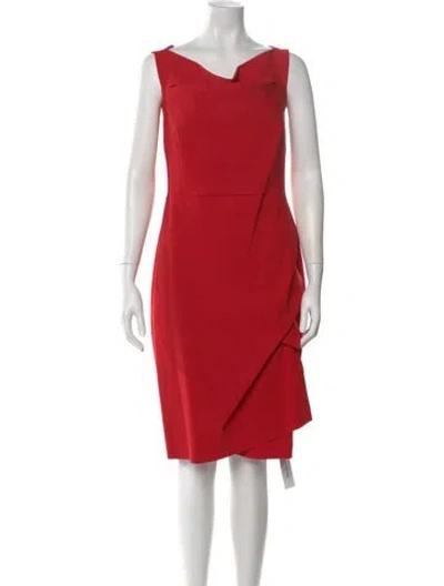 Pre-owned Chiara Boni Cowl Neck Knee-length Dress In Red