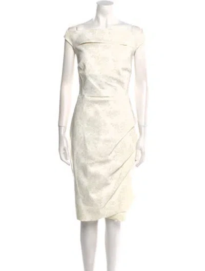 Pre-owned Chiara Boni Cowl Neck Knee-length Dress In White