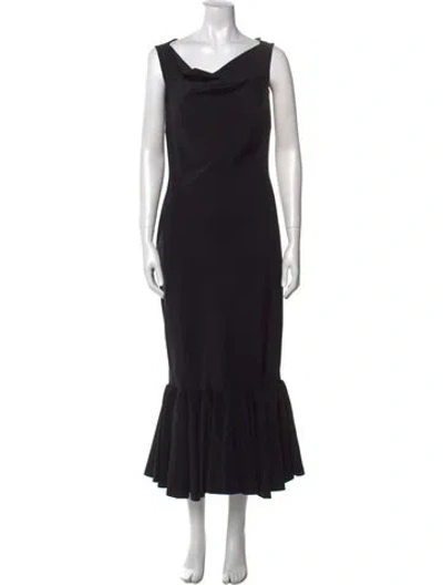 Pre-owned Chiara Boni Cowl Neck Long Dress In Black
