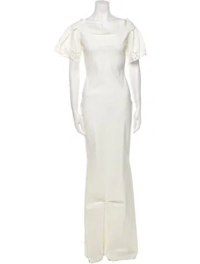 Pre-owned Chiara Boni Cowl Neck Long Dress In Neutral