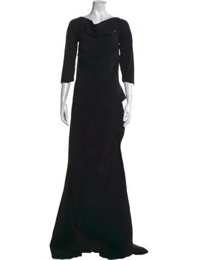 Pre-owned Chiara Boni Cowl Neck Long Dress W/ Tags In Black