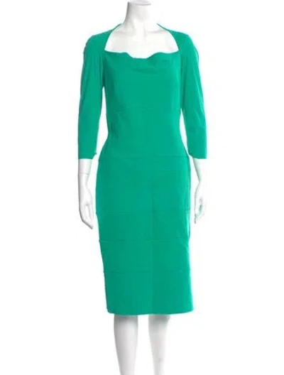 Pre-owned Chiara Boni Cowl Neck Midi Length Dress In Green