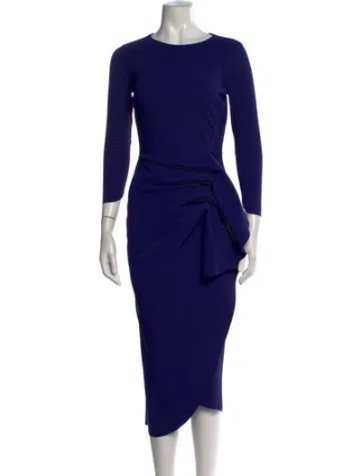 Pre-owned Chiara Boni Crew Neck Midi Length Dress In Blue
