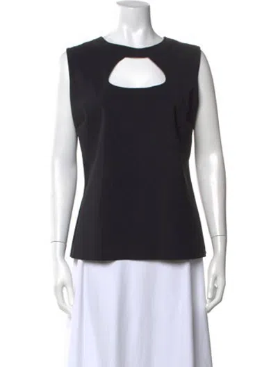 Pre-owned Chiara Boni Crew Neck Sleeveless Top In Black