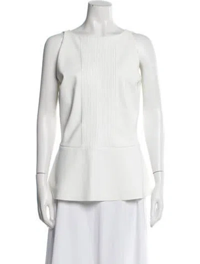 Pre-owned Chiara Boni Crew Neck Sleeveless Top In White