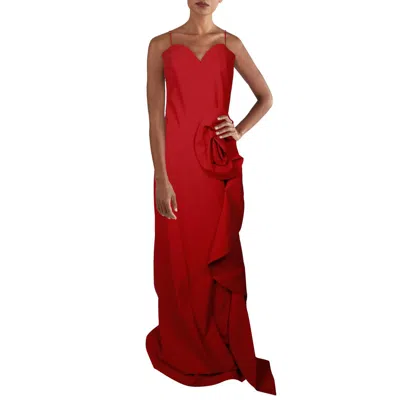 Chiara Boni Ethane Womens Strapless Formal Evening Dress In Red