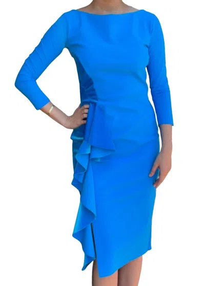 Chiara Boni Femke Velvet Dress In Catalina Blue