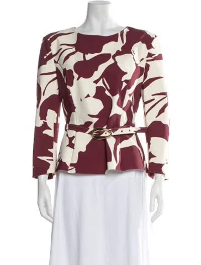 Pre-owned Chiara Boni Floral Print Crew Neck Top In Multi