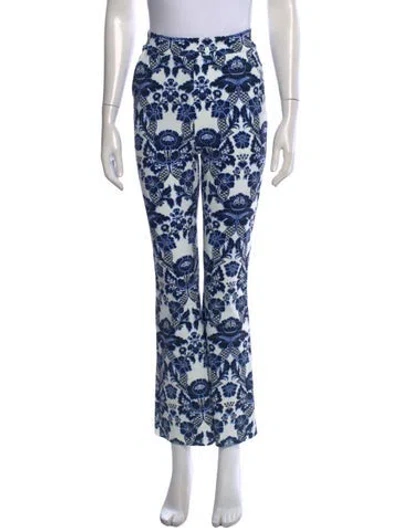 Pre-owned Chiara Boni Floral Print Flared Pants W/ Tags In Blue