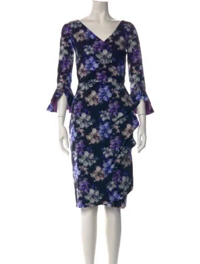 Pre-owned Chiara Boni Floral Print Knee-length Dress In Black