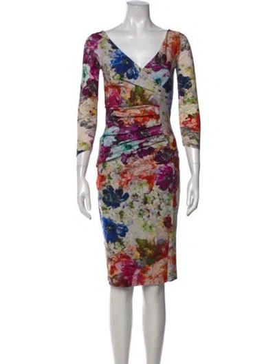 Pre-owned Chiara Boni Floral Print Knee-length Dress In Multi