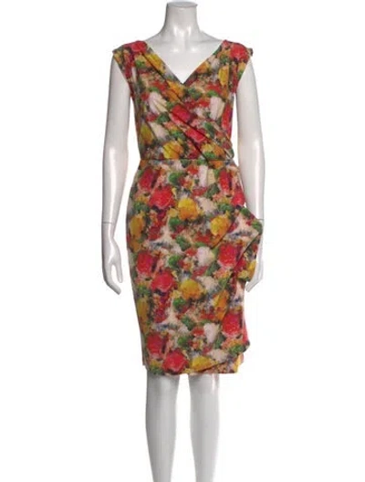 Pre-owned Chiara Boni Floral Print Knee-length Dress In Multi