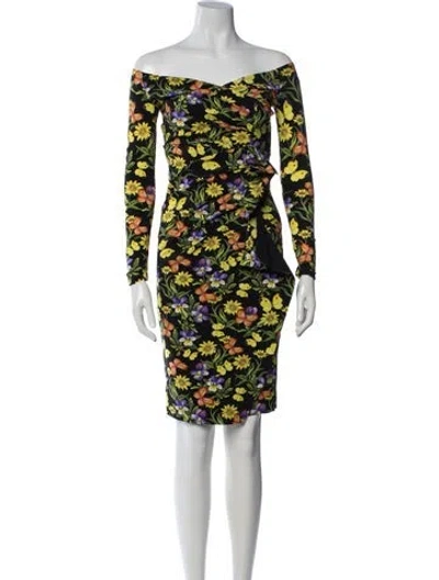 Pre-owned Chiara Boni Floral Print Knee-length Dress In Multicolor