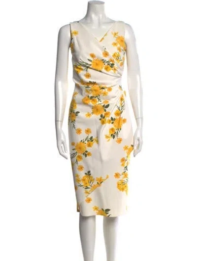 Pre-owned Chiara Boni Floral Print Knee-length Dress In Neutral
