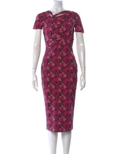 Pre-owned Chiara Boni Floral Print Knee-length Dress In Pink