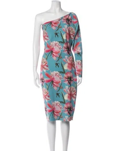 Pre-owned Chiara Boni Floral Print Knee-length Dress In Pink