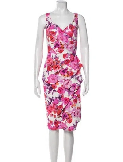 Pre-owned Chiara Boni Floral Print Knee-length Dress W/ Tags In Pink