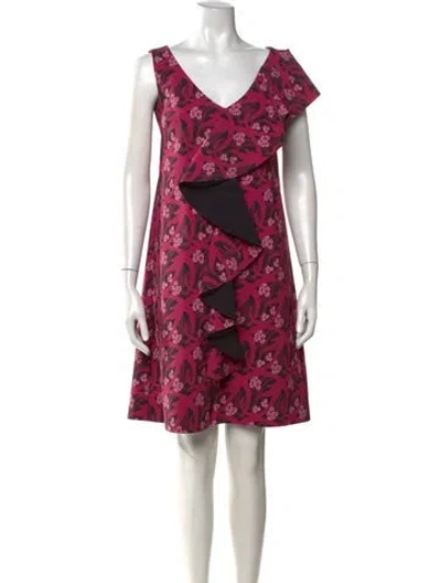 Pre-owned Chiara Boni Floral Print Knee-length Dress W/ Tags In Pink