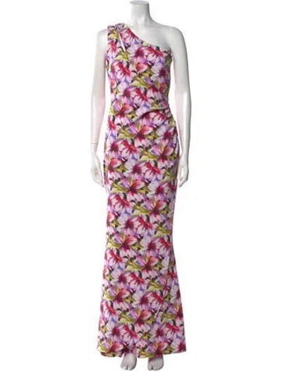 Pre-owned Chiara Boni Floral Print Long Dress In Multi