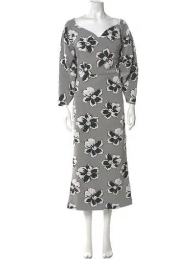 Pre-owned Chiara Boni Floral Print Long Dress In Multi