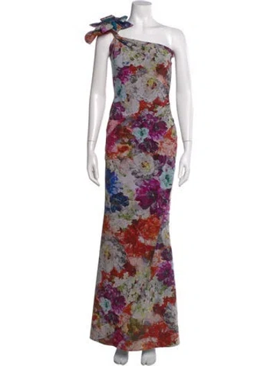 Pre-owned Chiara Boni Floral Print Long Dress In Pink