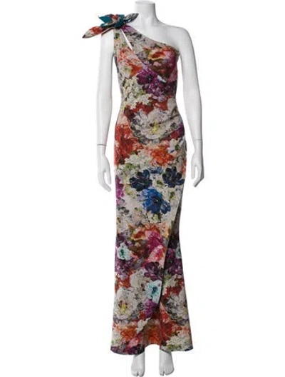 Pre-owned Chiara Boni Floral Print Long Dress In Red