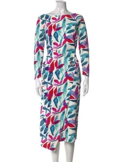 Pre-owned Chiara Boni Floral Print Midi Length Dress In Multi