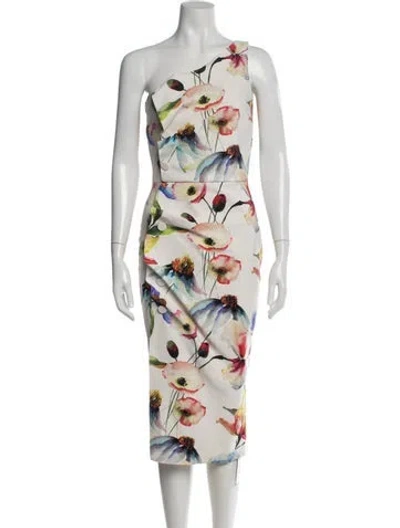 Pre-owned Chiara Boni Floral Print Midi Length Dress In Neutral