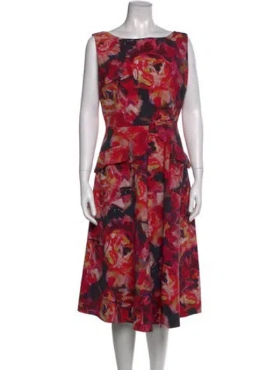 Pre-owned Chiara Boni Floral Print Midi Length Dress In Neutral