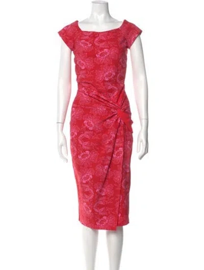Pre-owned Chiara Boni Floral Print Midi Length Dress In Pink
