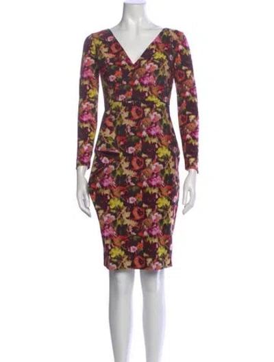 Pre-owned Chiara Boni Floral Print Mini Dress In Black