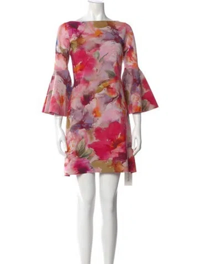 Pre-owned Chiara Boni Floral Print Mini Dress In Pink
