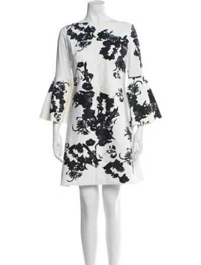 Pre-owned Chiara Boni Floral Print Mini Dress In White