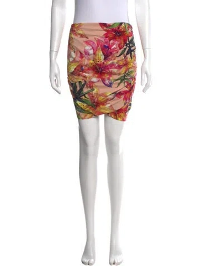 Pre-owned Chiara Boni Floral Print Mini Skirt In Pink