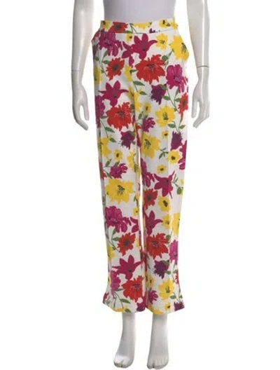 Pre-owned Chiara Boni Floral Print Wide Leg Pants In Multi